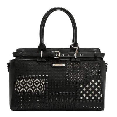 GEOMETRIC CUTOUT SATCHEL BAG