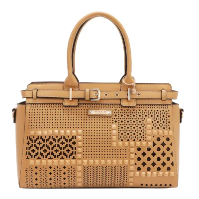 GEOMETRIC CUTOUT SATCHEL BAG