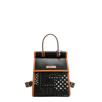 GEOMETRIC CUTOUT CONVERTIBLE BACKPACK / TOP HANDLE BAG