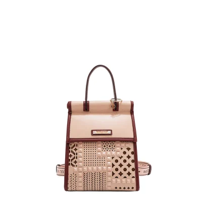 GEOMETRIC CUTOUT CONVERTIBLE BACKPACK / TOP HANDLE BAG