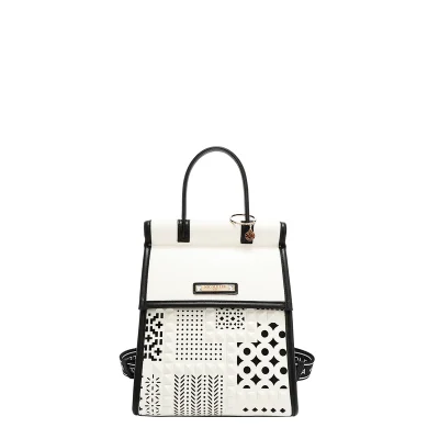 GEOMETRIC CUTOUT CONVERTIBLE BACKPACK / TOP HANDLE BAG